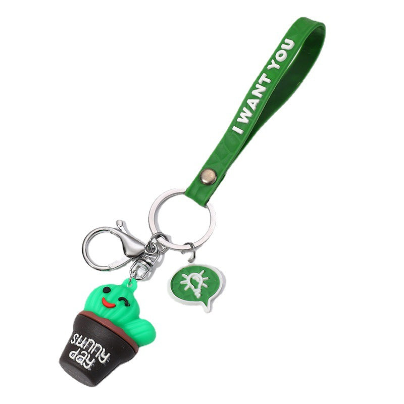 Wholesale Silicone Creative Cactus Keychain